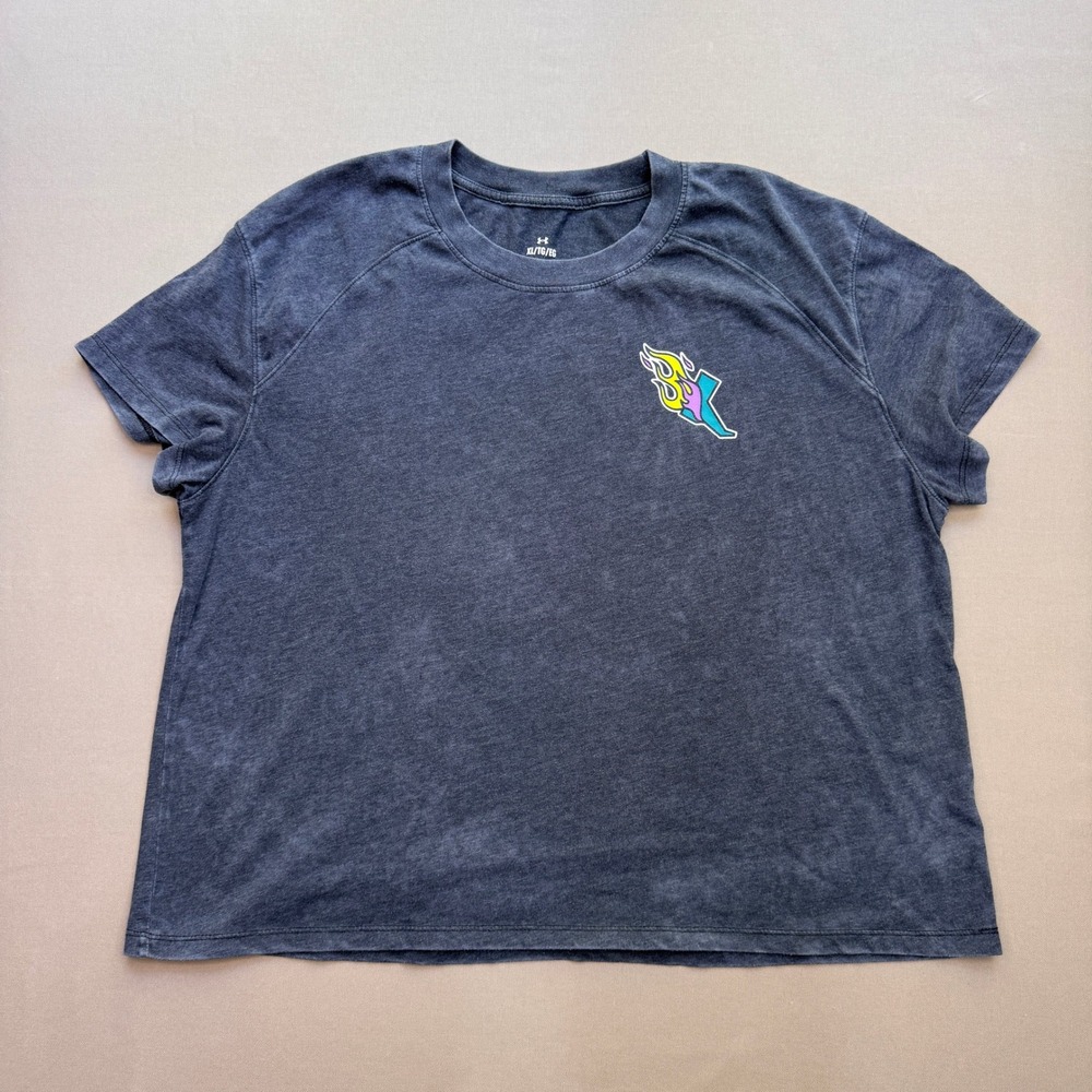 Under Armour Racing Division Graphic Tee Gray Acid Wash XL Short Sleeve Shirt
